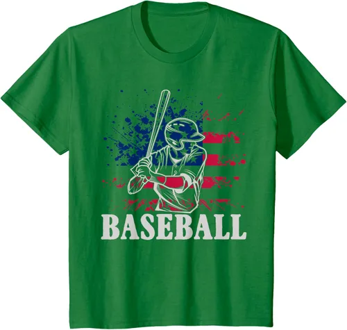 Vista 47 de Camiseta de béisbol deportiva estadounidense con bandera estadounidense, Negro, S