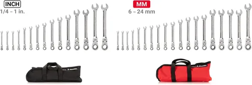 Vista 11 de TEKTON Juego de llaves combinadas con cabeza flexible de 12 puntos, 19 piezas (6-24 mm) WRC95003