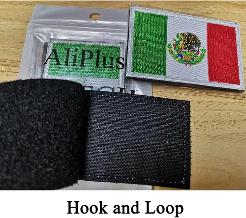 Vista 6 de 2 parches de bandera de México de AliPlus bordados tácticos militares con gancho y bucle