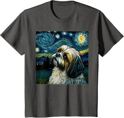 Vista 70 de Camiseta Surrealism Starry Night Shih Tzu Dog