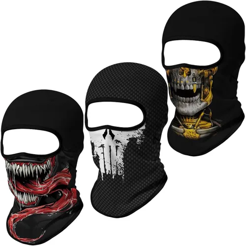 Vista 49 de Pasamontañas 3D, máscara de cara completa, resistente al viento, máscara de esquí con calavera táctica para motocicleta, ciclismo, Halloween 4