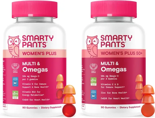 Vista 17 de SmartyPants Gomitas multivitamínicas para mujeres: aceite de pescado Omega 3 (EPA/DHA), metilfolato, CoQ10, vitamina D3, C, vitamina B12, B6, A, K