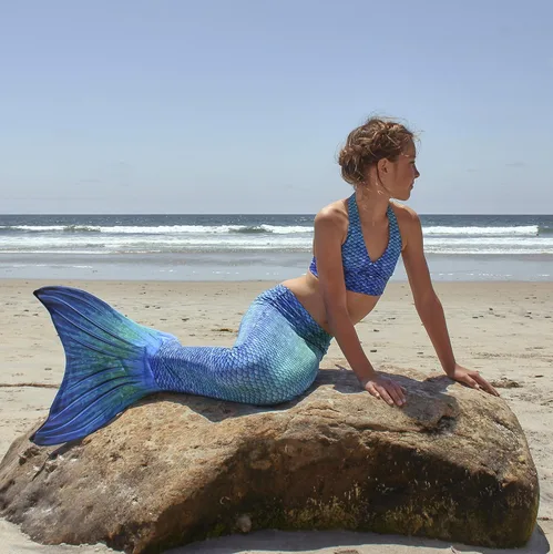 Vista 5 de Sun Tail Cola de sirena con monoaleta para natación