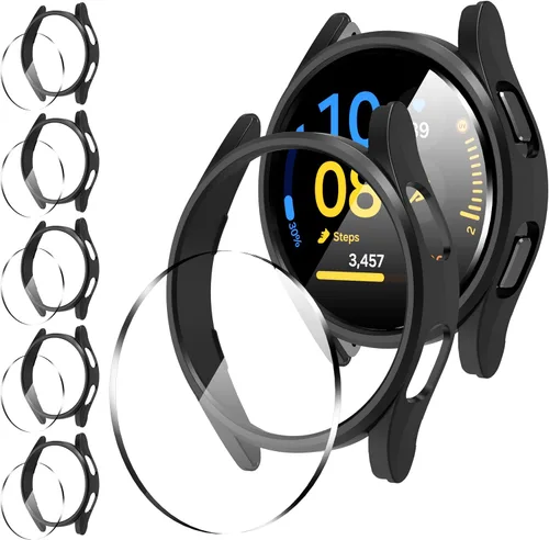 Vista 26 de Suoman 5+5 Pack para Samsung Galaxy Watch 7/8 Ultra 47mm (2024/2025) Estuche, Protector de pantalla de vidrio templado 9H + Funda protectora de PC