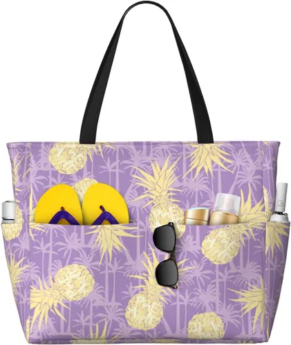 Vista 21 de Bolsa de playa para mujer, bolsa de playa impermeable y a prueba de arena con bolsa húmeda, bolsa de viaje grande para viajes de fin de semana