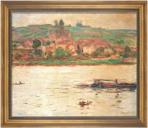 Vista 20 de Famous Paintings Villas at Bordighera por Claude Monet impresiones en lienzo con marco de madera, carteles e impresiones naturales para baño, sala