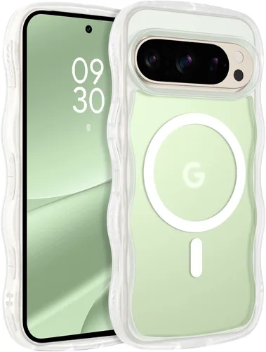 Vista 9 de BENTOBEN Funda magnética para Google Pixel 10, bonita funda rizada ondulada Pixel10 [compatible con MagSafe], antideslizante, a prueba de golpes