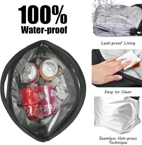 Vista 5 de Bolsa de almuerzo aislada, bolsa térmica impermeable para el trabajo, la oficina y la escuela Double Layer Leakproof Neoprene, Easy-Clean