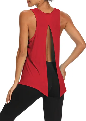 Vista 3 de Bestisun - Camiseta de tirantes para mujer con espalda abierta, para entrenar.
