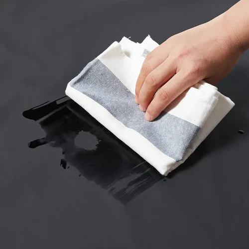 Vista 2 de Delantal de goma y vinilo VWELL de 41.5'' impermeable para hombres y mujeres, delantal para lavavajillas, delantal químico para trabajo