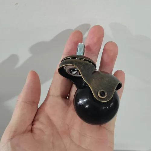 Vista 4 de uxcell - 4 ruedas de bola de 1.5 pulgadas con eje roscado, ruedas giratorias de 360 grados para muebles, tono bronce
