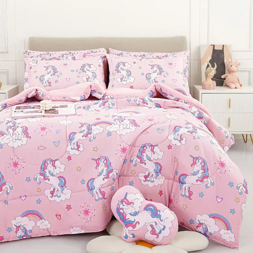 Vista 24 de Mooreeke Juego de edredón individual para niños de 6 piezas, juego de ropa de cama azul para adolescentes, cama de tren de microfibra para niños