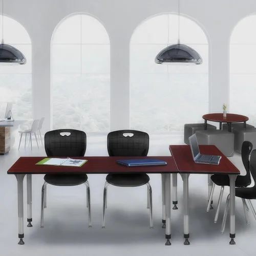 Vista 10 de Regency Kee - Juego de mesa de aula ajustable en altura con dos sillas Andy de 18 pulgadas, 60 x 30 pulgadas, cereza/negro Cerezo/Negro