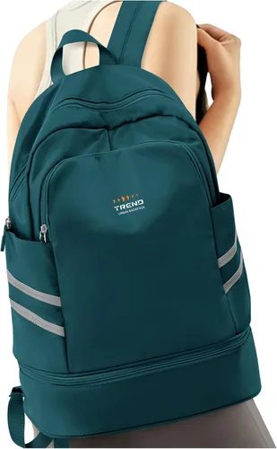 Vista 11 de SYCNB Mochila de gimnasio para mujer con compartimento para zapatos Negro