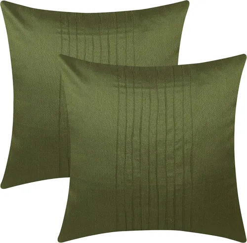 Vista 18 de The White Petals Juego de 2 fundas de almohada lumbar naranja con panel de pliegues de alfiler (12 x 16 pulgadas, naranja)
