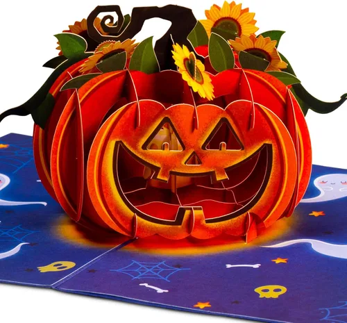 Vista 6 de Paper Love Tarjeta desplegable de Halloween, oso 3D, para celebraciones espeluznantes, truco o trato, adultos y niños, cubierta de 5 x 7 pulgadas