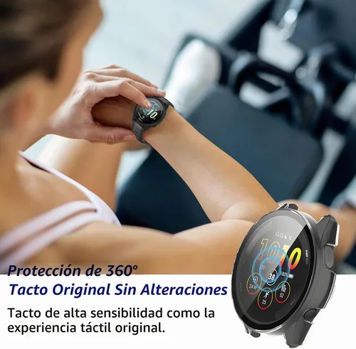 Vista 7 de Paquete de 4 fundas protectoras de pantalla de música Garmin Forerunner 165 y 165 [cobertura completa], parachoques duro de policarbonato completo 2