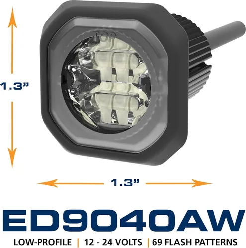 Vista 4 de Ecco Luz estroboscópica, LED, 12-24V CC, FPM variable, diámetro no aplicable, soporte ED9040AW - 1 cada uno