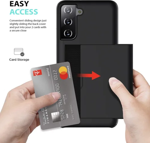 Vista 6 de ZUSLAB Funda tipo cartera compatible con Samsung Galaxy S21 Plus 5G, con tarjetero y a prueba de golpes, antiarañazos, compatible con Samsung Galaxy