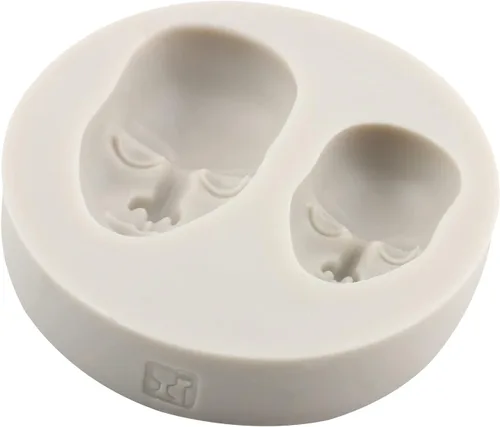 Vista 5 de Sijiangmold Molde de silicona con cara de luna, molde de fondant de cara humana para decoración de pasteles, chocolate, dulces, cupcakes, arcilla