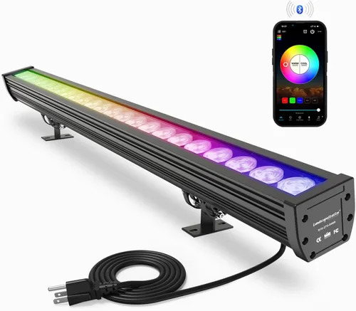 Vista 11 de Luz LED inteligente enlazable para lavado de pared, 168 W RGB+CW que cambia de color, luces de barra inteligente con control grupal e individual