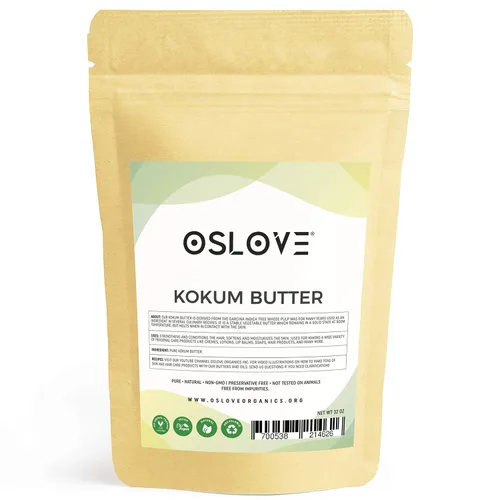 Vista 10 de Kokum Butter-Pura, Natural, Fresco, Espesante para Mantequillas Corporales Batidas, Protectores Solares, Jabones, Desodorantes y Lociones 1 libra.