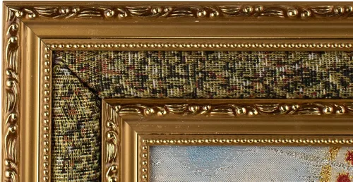 Vista 2 de Dvdmatinemovies - Marco de tapiz de Nuestra Señora de Fátima - Diseños de marco dorado en tamaños 9 x 11 pulgadas, 22 x 29 pulgadas, 17 x 21