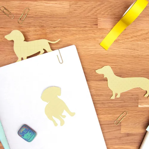 Vista 3 de Good Design Dog Sticky Note - Papelería de perro salchicha - Bloc de notas para perros Weiner - Regalos de perro salchicha - Notas adhesivas