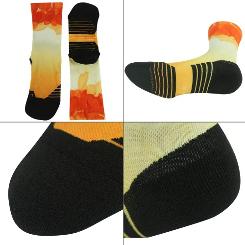 Vista 2 de HUSO Calcetines de ciclismo para hombres y mujeres, calcetines novedosos para ciclismo, divertidos, correr, baloncesto, atletismo, calcetines de 3
