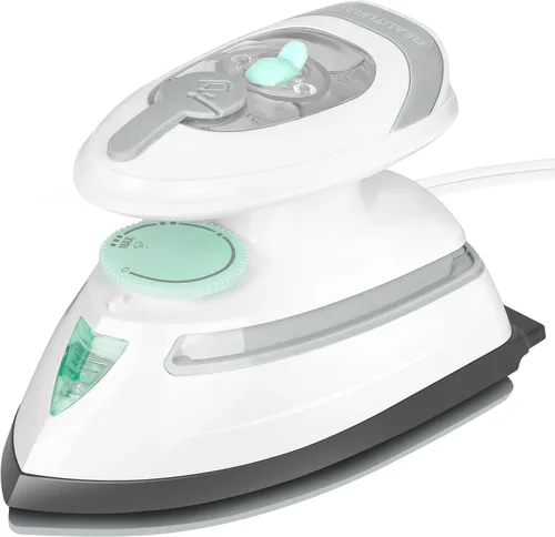 Vista 8 de BEAUTURAL Mini plancha de vapor de viaje para ropa con doble voltaje, control de temperatura, suela antiadherente y almacenamiento de cables, ideal