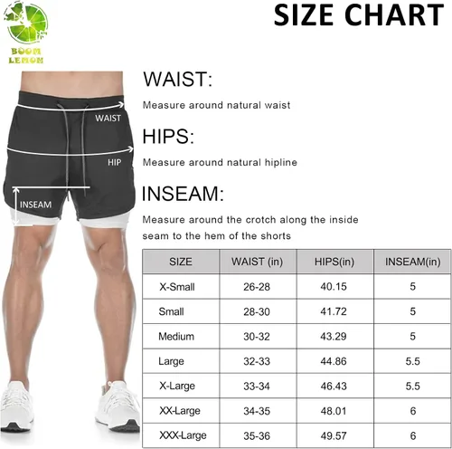 Vista 2 de BOOMLEMON Pantalones cortos de entrenamiento 2 en 1 para hombre con lazo para toalla