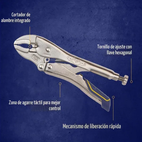 Vista 6 de IRWIN VISE-GRIP Alicates de bloqueo, liberación rápida, mordaza curva con cortador de alambre, 7 pulgadas (IRHT82580)