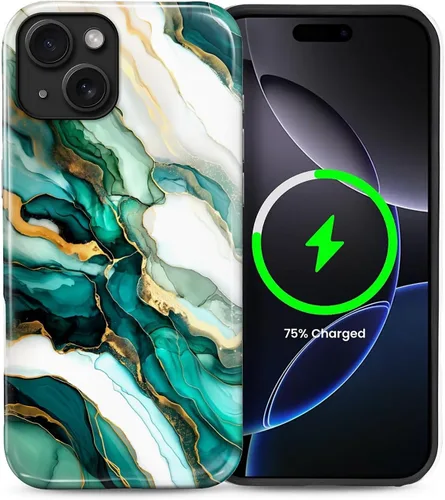 Vista 26 de Funda Compatible con iPhone 13/14 [Compatible con MagSafe] Protección de Doble Capa de Cáscara Dura Híbrida, Funda Magnética Protectora a Prueba