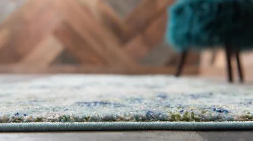 Vista 5 de Unique Loom Chromatic Collection Alfombra de Área - Champagne (2' 2" x 6' Runner, Azul Claro/Azul)