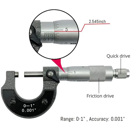 Vista 4 de Pinza de metal Vernier con micrómetro y regla para mediciones de precisión exterior/interior/profundidad/escalón