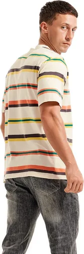 Vista 6 de KLIEGOU Camiseta a rayas con cuello redondo y ajuste holgado para hombre