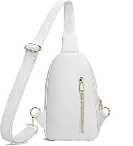 Vista 6 de INICAT Riñoneras cruzadas, bolsos de cuero para el pecho para mujer