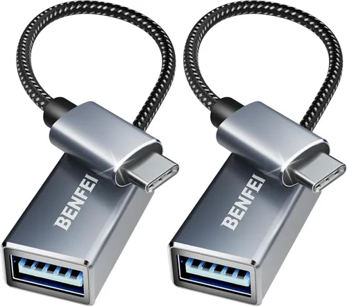 Vista 9 de BENFEI Adaptador USB C a USB 3.0, paquete de 2 adaptadores USB C a A macho a hembra compatibles con iPhone 15 Pro/Max, MacBook Pro/Air 2023, iPad