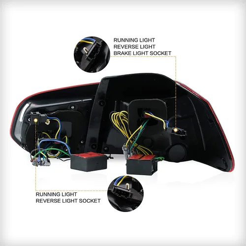 Vista 7 de VLAND Conjunto de luces traseras para Golf 6 2010-2014, lámparas traseras con DRL, luz trasera con luces antiniebla y señal de giro secuencial
