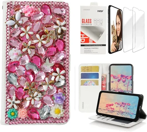 Vista 5 de Bling SSBLDwCPSeries-4 - Funda de piel con tapa y protector de cable, diseño 3D