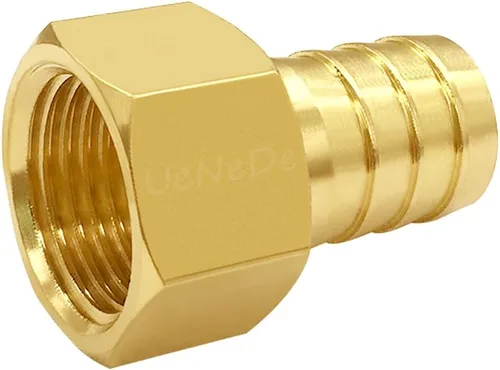Vista 5 de Uenede 6 accesorios de púas de manguera de latón de 1/2 pulgada NPT hembra a 1/2 pulgadas, conector adaptador de púas incluye 6 abrazaderas de acero