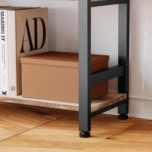 Vista 6 de IRONCK Estanterías y librerías, estante de 80cm de ancho, estantería de escalera de 5 niveles, 50kg/estante, estilo industrial vintage, estantería