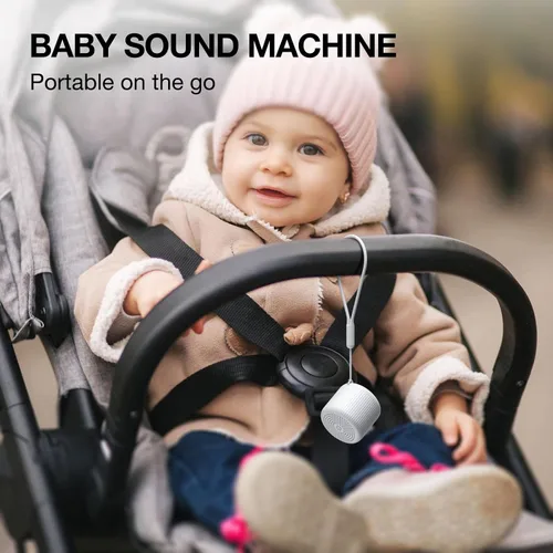 Vista 5 de LEICEX - Máquina de sonido portátil para bebés y adultos, máquina de sonido de viaje, 15 temporizadores de sonido sin bucle y reproducción