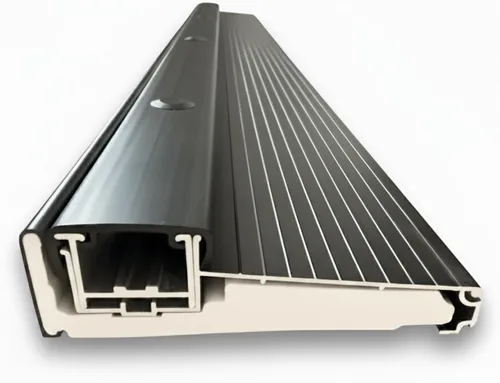 Vista 7 de KC Hardware Umbral de aluminio ajustable negro, ancho corto, diseño de tornillo oculto, umbral de puerta exterior resistente para puertas