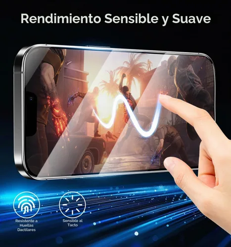 Vista 8 de MAGIC JOHN Protector de pantalla mejorado de 3ª generación para iPhone 12 ProMax de 6.7 pulgadas, HD transparente, película templada inastillable