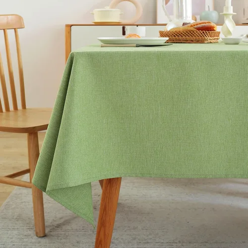 Vista 9 de Laolitou - Mantel cuadrado de lino impermeable texturizado negro, manteles lavables sin arrugas a prueba de derrames para mesa de comedor