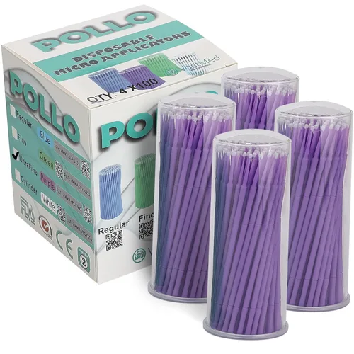 Vista 10 de 400 Unids Micro Aplicadores Dentales Cepillos Microbrush Aplicadores Microbrush Desechables Microswabs Para Extensiones De Pestañas - Azul