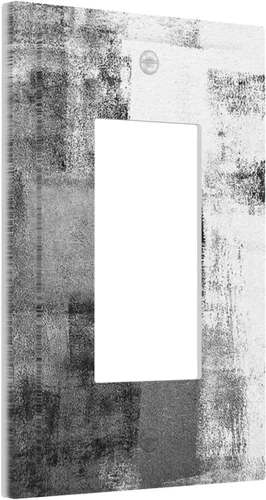 Vista 140 de Placa de Interruptor de Luz de Palanca Única Abstracta en Negro, Blanco y Gris, Cubierta de Tomacorriente, Placa de Pared Decorativa de Un