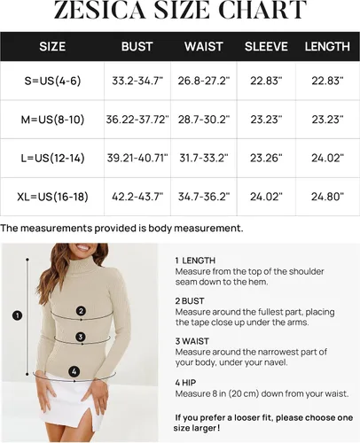 Vista 6 de ZESICA Camisas de manga larga de cuello alto para mujer, camisetas básicas de otoño, suéter de punto acanalado ajustado