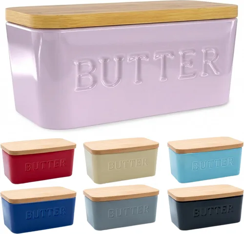 Vista 18 de PriorityChef Plato de Mantequilla Extra Grande con Tapa para Encimera, Envase de Mantequilla de Cerámica con Cubierta Hermética, Soporte